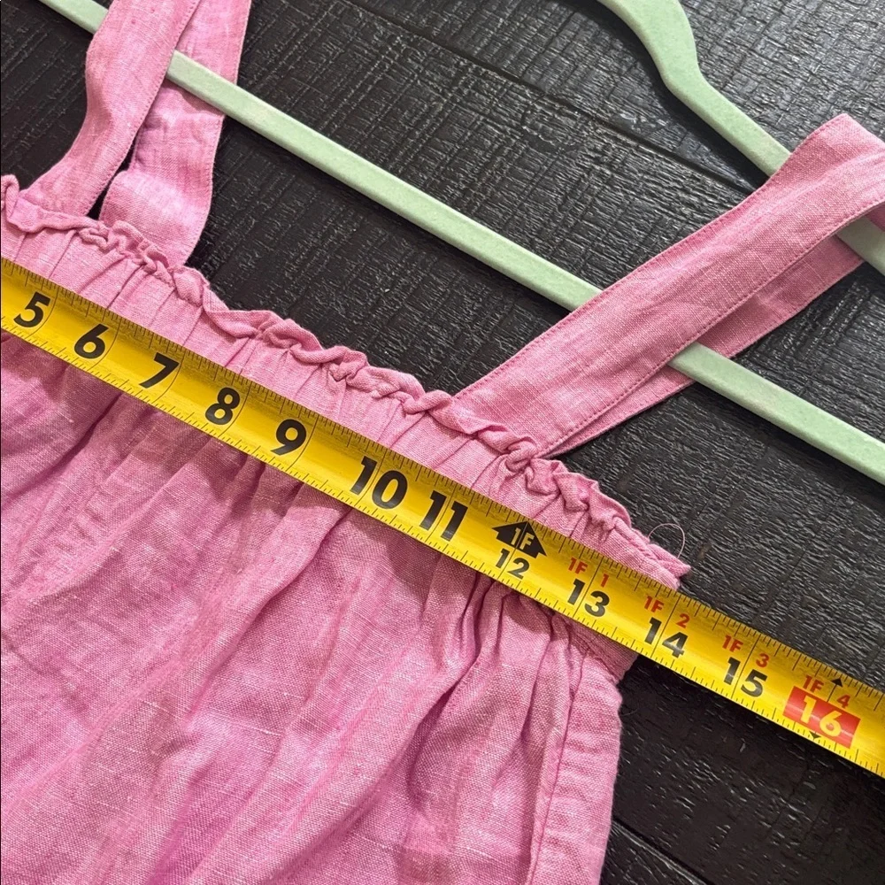 J. Crew Relaxed 100% linen romper in pink size XS